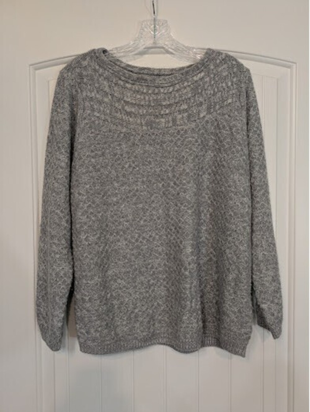 🩶 Croft & Barrow Grey Knit Sweater | 1X | GUC | soft classic neutral